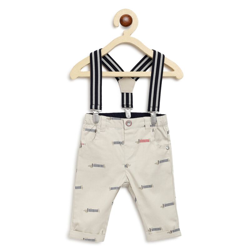 Boys Medium Natural Long Woven Trousers image number null